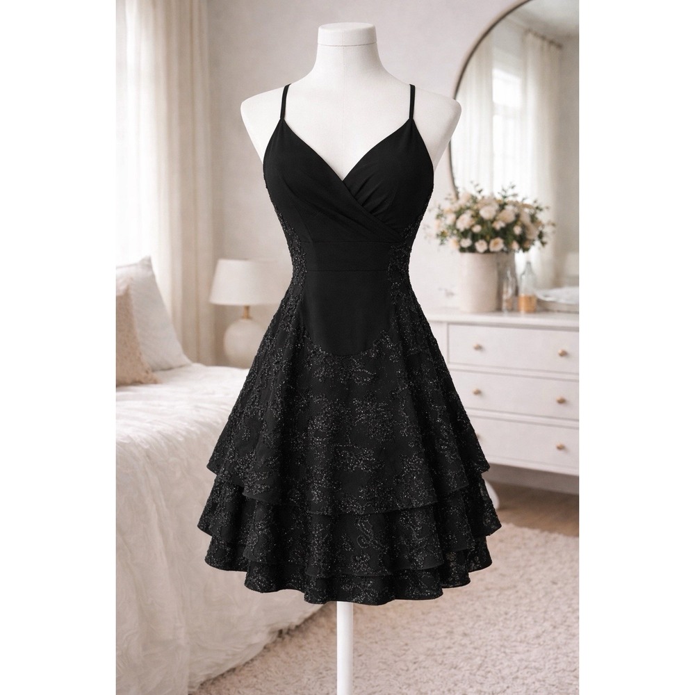 Honey And Rosie Skater SZ M Dress Alternative Goth Punk Sparkly Jacquard EE56